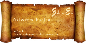 Zsivanov Eszter névjegykártya