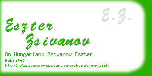 eszter zsivanov business card